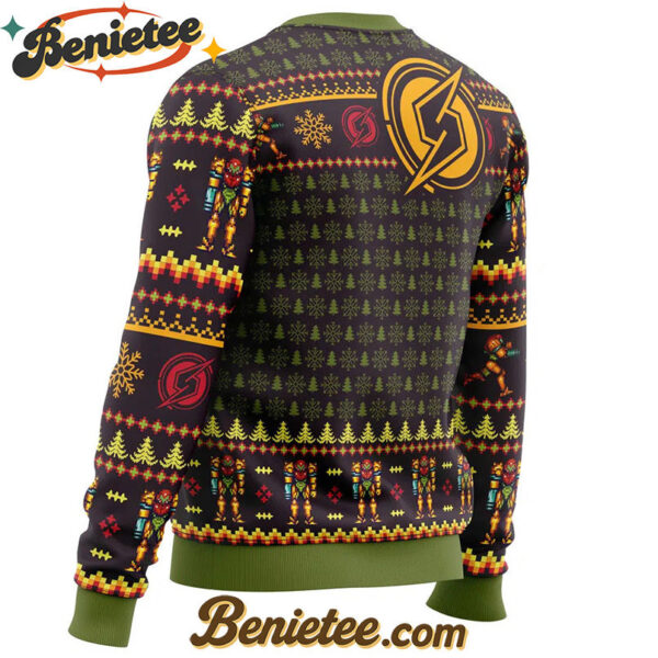 Santa Samus Aran Metroid Ugly Christmas Sweater