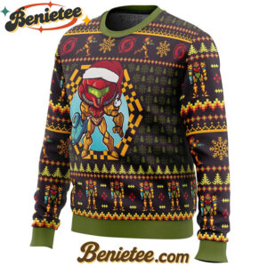 Santa Samus Aran Metroid Ugly Christmas Sweater