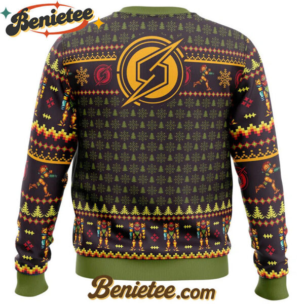 Santa Samus Aran Metroid Ugly Christmas Sweater