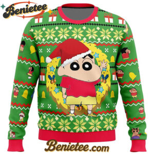 Santa Shinnosuke Crayon Shin-chan Ugly Christmas Sweater