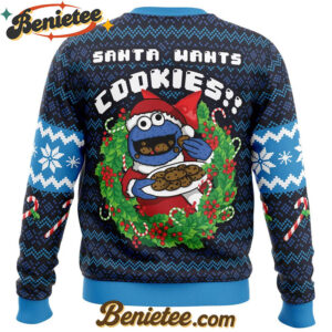 Santa's Cookies Cookie Monster Ugly Christmas Sweater