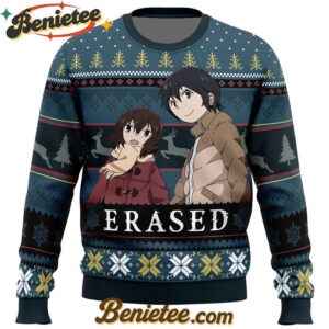 Satoru And Kayo Erased Ugly Christmas Sweater