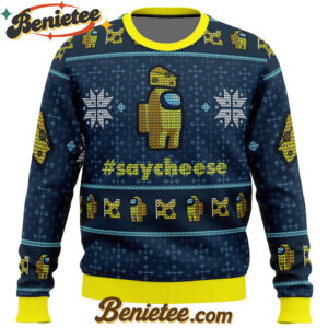 Say Cheese Among Us Ugly Christmas Sweater