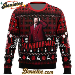 Say Whhhhaaat Anchorman Ugly Christmas Sweater