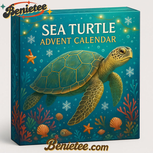 Sea Turtle Advent Calendar, Christmas Countdown Advent Calendar Gift Box with 24 Acrylic Ornaments