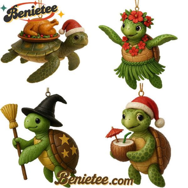 Sea Turtle Advent Calendar, Christmas Countdown Advent Calendar Gift Box with 24 Acrylic Ornaments