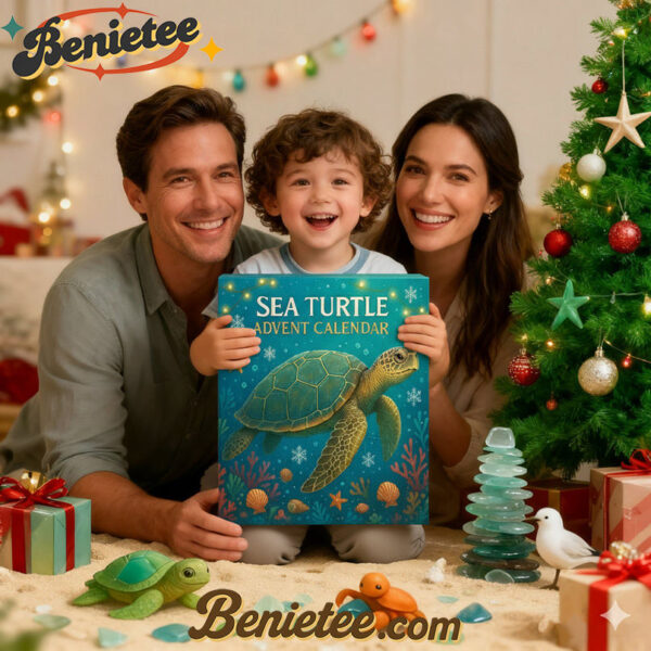 Sea Turtle Advent Calendar, Christmas Countdown Advent Calendar Gift Box with 24 Acrylic Ornaments