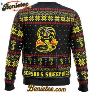 Season's Sweepings Cobra Kai Karate Kid Ugly Christmas Sweater