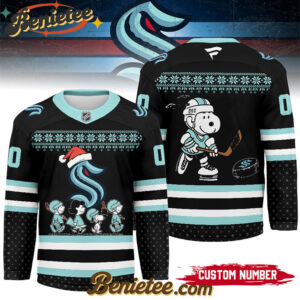 Seattle Kraken - Premium NHL Peanuts Snoopy Hockey Jersey Ver 2