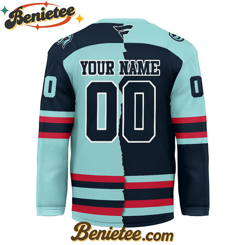Seattle Kraken - Premium NHL Personalized Split Color Hockey Jersey