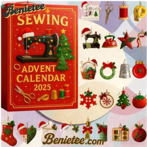 Sewing Advent Calendar 2025, Christmas Countdown Advent Calendar Gift Box with 24 Acrylic Ornaments