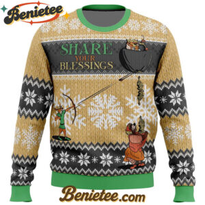 Share Your Blessings Robin Hood Ugly Christmas Sweater