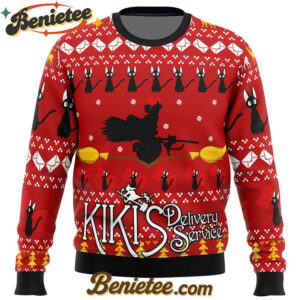 Silhouette Kiki's Delivery Service Ugly Christmas Sweater