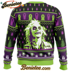 Smile Beetlejuice Ugly Christmas Sweater