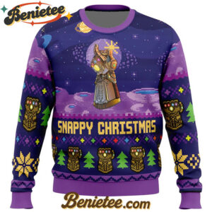 Snappy Christmas Infinity Gauntlet Marvel Ugly Christmas Sweater