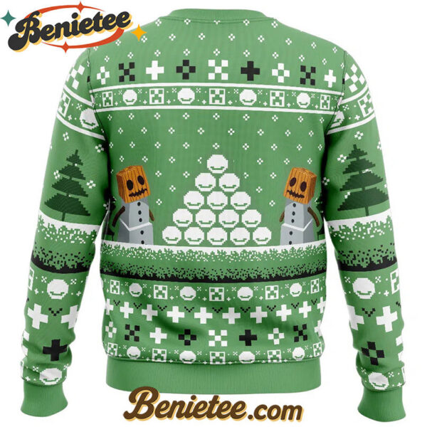 Snow Golem Minecraft Ugly Christmas Sweater