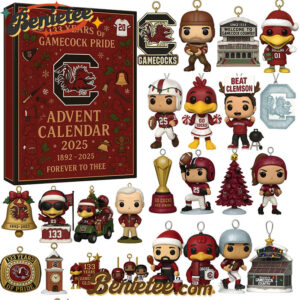South Carolina Gamecocks 133rd Anniversary Advent Calendar, Christmas Countdown Advent Calendar Gift Box with 24 Acrylic Ornaments
