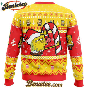 SpongeBob Licking SpongeBob Squarepants Ugly Christmas Sweater