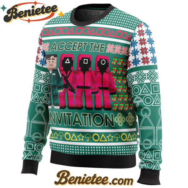 Squid Game Invitation Ugly Christmas Sweater