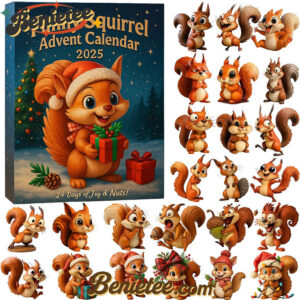 Squirrel Advent Calendar 2025, Christmas Countdown Advent Calendar Gift Box with 24 Acrylic Ornaments