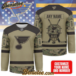 St. Louis Blues - Premium NHL Camo Army Hockey Jersey