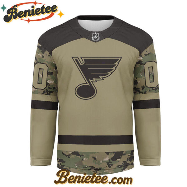St. Louis Blues - Premium NHL Camo Army Hockey Jersey