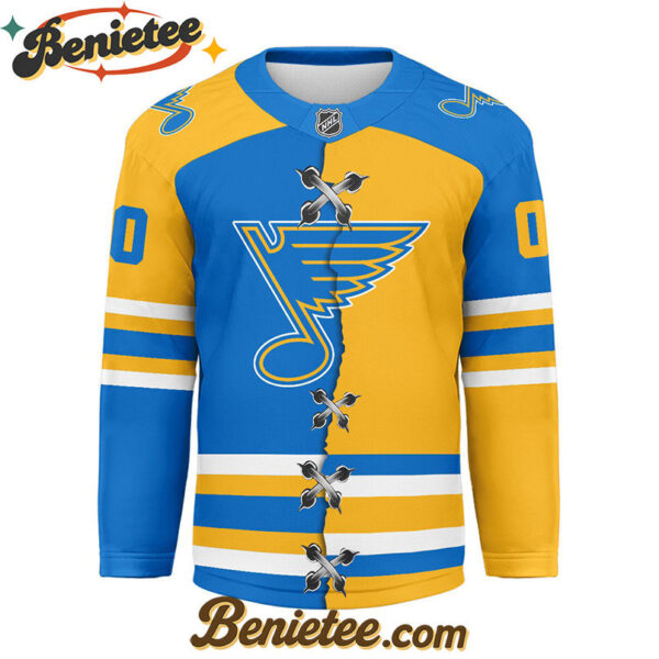 St. Louis Blues - Premium NHL Personalized Split Color Hockey Jersey