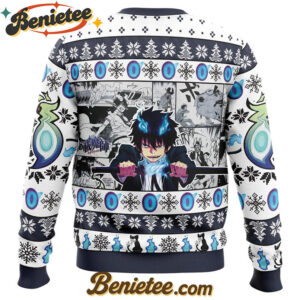 Straight Outta Gehenna Blue Exorcist Ugly Christmas Sweater