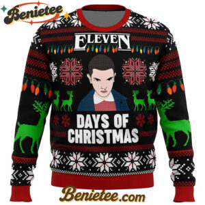 Stranger Things Eleven Days of Xmas Ugly Christmas Sweater