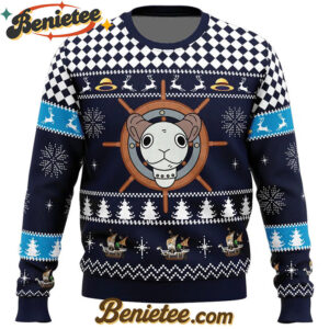Straw Hat Pirates Ship Going Merry One Piece Ugly Christmas Sweater