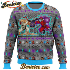 Street Fighter Ryu Vs. M. Bison Ugly Christmas Sweater