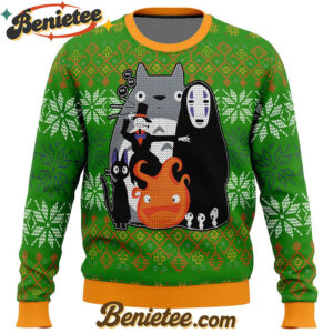 Studio Ghibli Miyazaki Squad Ugly Christmas Sweater