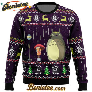 Studio Ghibli Totoro Rain Miyazaki Ugly Christmas Sweater