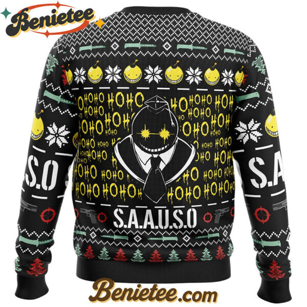 Study Hard Shoot Well Assassination Classroom Ugly Christmas Sweater