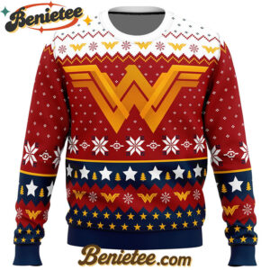 Super Heroes Wonder Woman Christmas Ugly Christmas Sweater