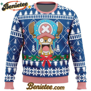 Surprised Tony Tony Chopper One Piece Ugly Christmas Sweater