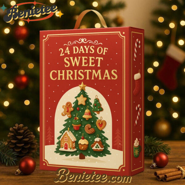 Sweet Christmas Memories Advent Calendar, Christmas Countdown Advent Calendar Gift Box with 24 Acrylic Ornaments