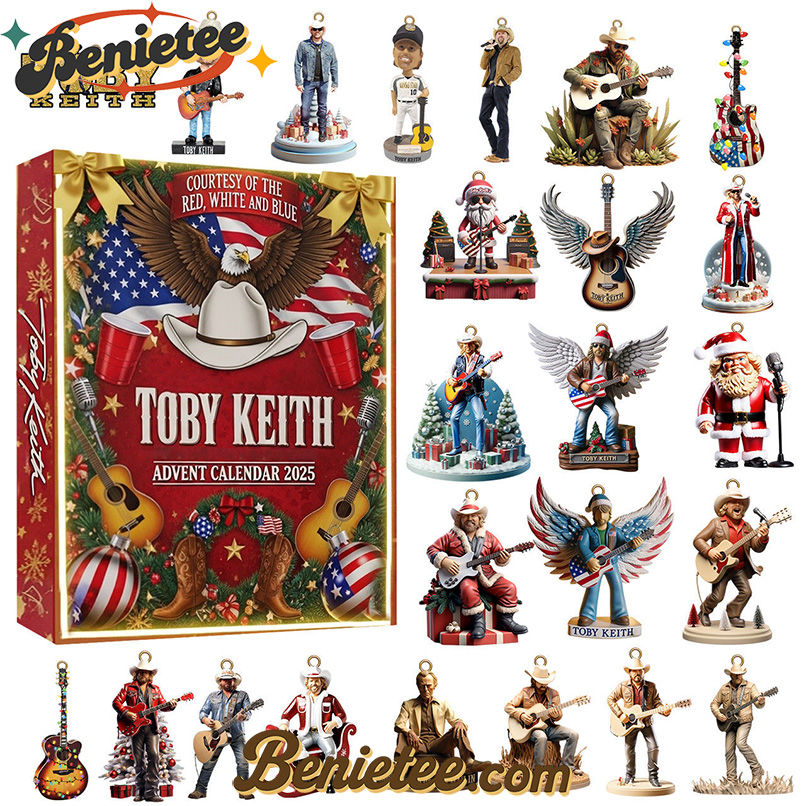 Toby Keith Premium Advent Calendar 2025 CHRISTMAS GIFT, CHRISTMAS IDEA, Christmas Countdown Advent Calendar Gift Box with 24 Acrylic Ornaments
