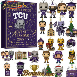 TCU Horned Frogs 129th Anniversary Pop Advent Calendar, Christmas Countdown Advent Calendar Gift Box with 24 Acrylic Ornaments