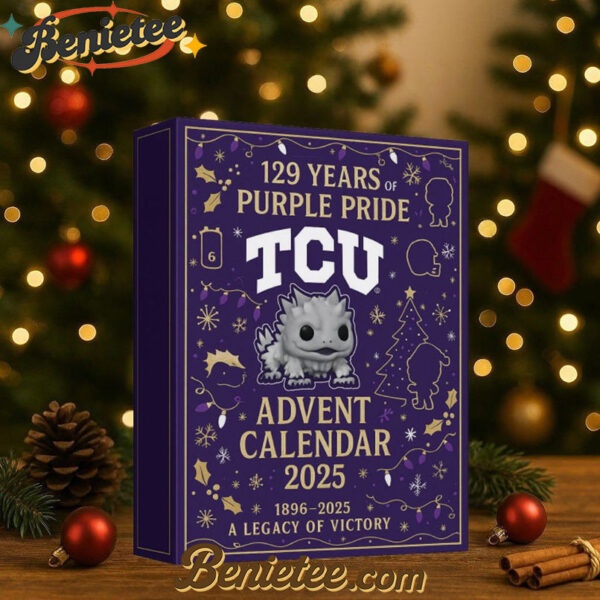 TCU Horned Frogs 129th Anniversary Pop Advent Calendar, Christmas Countdown Advent Calendar Gift Box with 24 Acrylic Ornaments