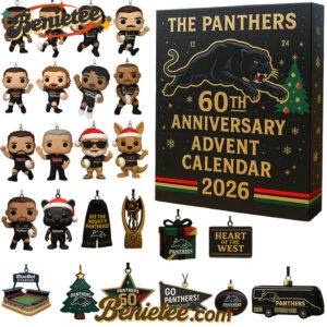 THE Panthers 60th Anniversary Advent Calendar, Christmas Countdown Advent Calendar Gift Box with 24 Acrylic Ornaments