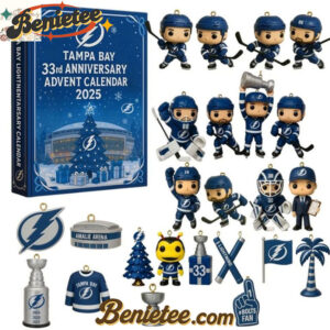 Tampa Bay Lightning Advent Calendar, Christmas Countdown Advent Calendar Gift Box with 24 Acrylic Ornaments