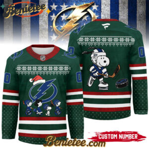 Tampa Bay Lightning - Premium NHL Peanuts Snoopy Hockey Jersey