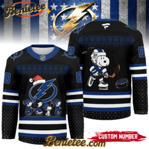 Tampa Bay Lightning - Premium NHL Peanuts Snoopy Hockey Jersey Ver 2