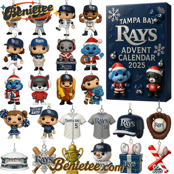 Tampa Bay Rays Advent Calendar 2025 27TH ANNIVERSARY Christmas Gift, Christmas Idea, Christmas Countdown Advent Calendar Gift Box with 24 Acrylic Ornaments
