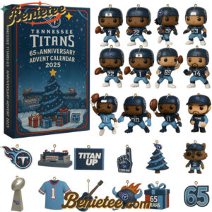 Tennessee Titans Advent Calendar 2025 66TH ANNIVERSARY Christmas Gift, Christmas Idea, Christmas Countdown Advent Calendar Gift Box with 24 Acrylic Ornaments