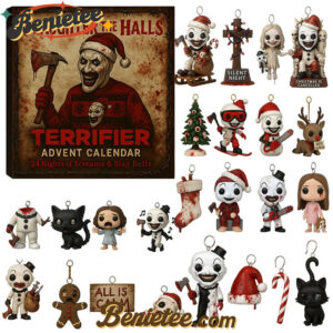 Terrifier Advent Calendar, Christmas Countdown Advent Calendar Gift Box with 24 Acrylic Ornaments