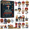 Texas Rangers 64th Anniversary Advent Calendar, Christmas Countdown Advent Calendar Gift Box with 24 Acrylic Ornaments