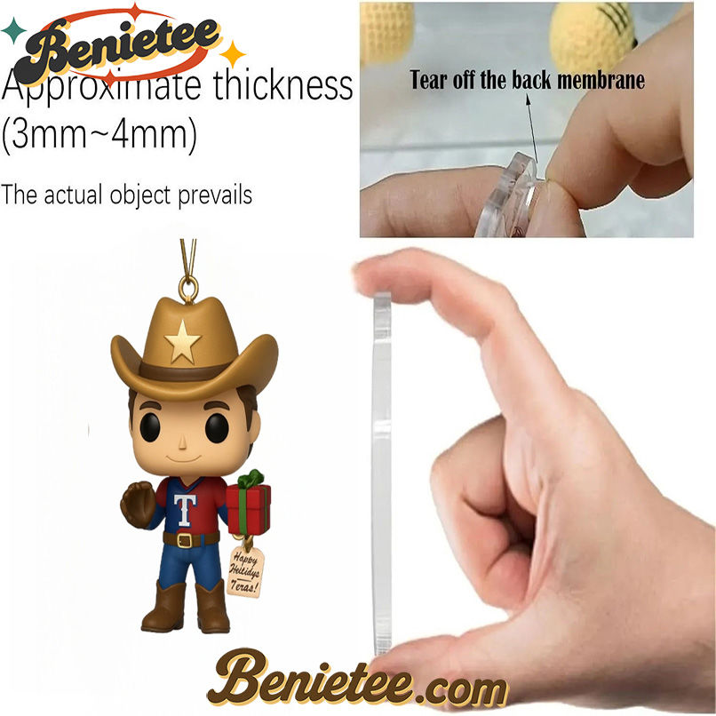 Texas Rangers 64th Anniversary Advent Calendar, Christmas Countdown Advent Calendar Gift Box with 24 Acrylic Ornaments