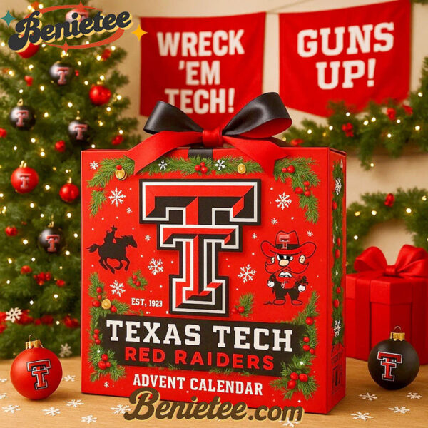 Texas Tech Red Raiders Limited Edition 2025 Advent Calendar, Christmas Countdown Advent Calendar Gift Box with 24 Acrylic Ornaments